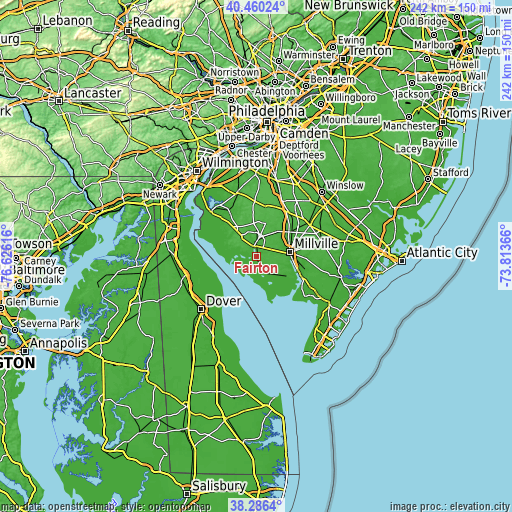 Topographic map of Fairton