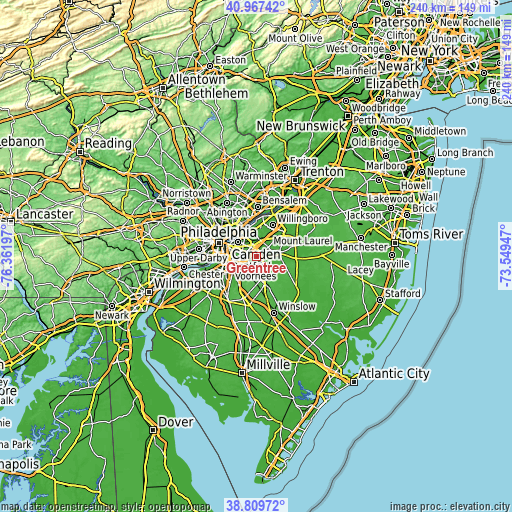 Topographic map of Greentree