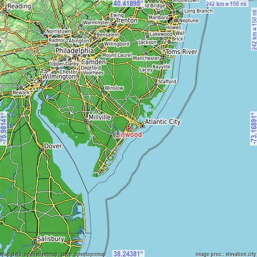 Topographic map of Linwood