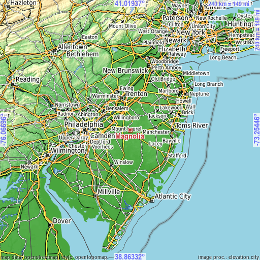 Topographic map of Magnolia