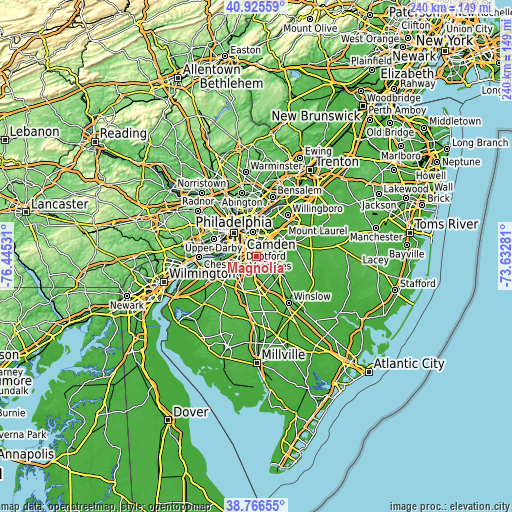 Topographic map of Magnolia