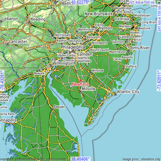 Topographic map of Newfield