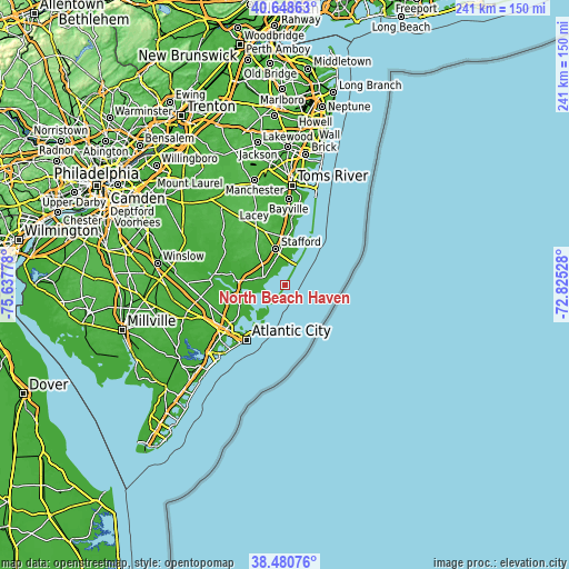 Topographic map of North Beach Haven