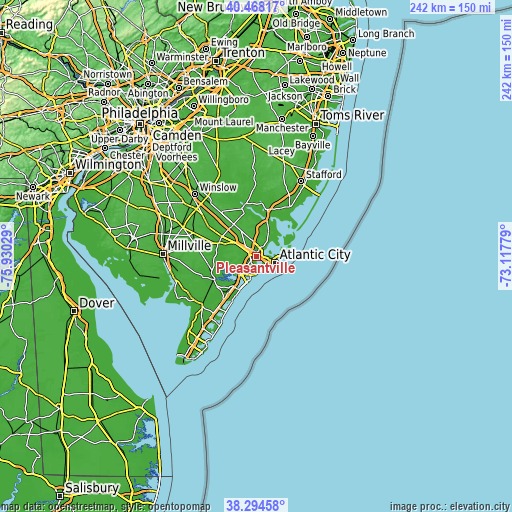 Topographic map of Pleasantville