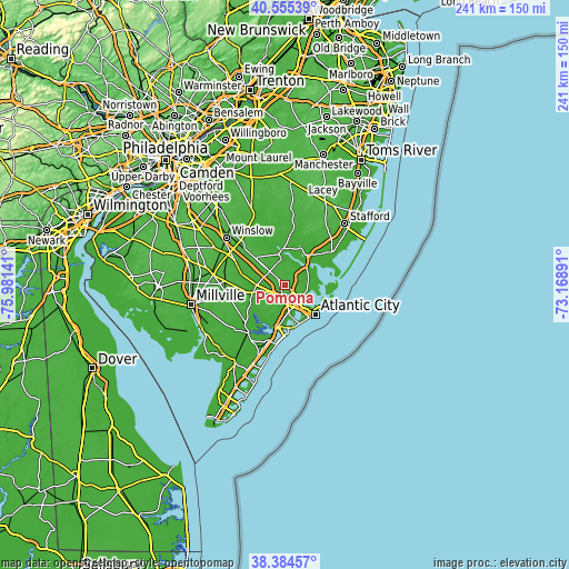 Topographic map of Pomona