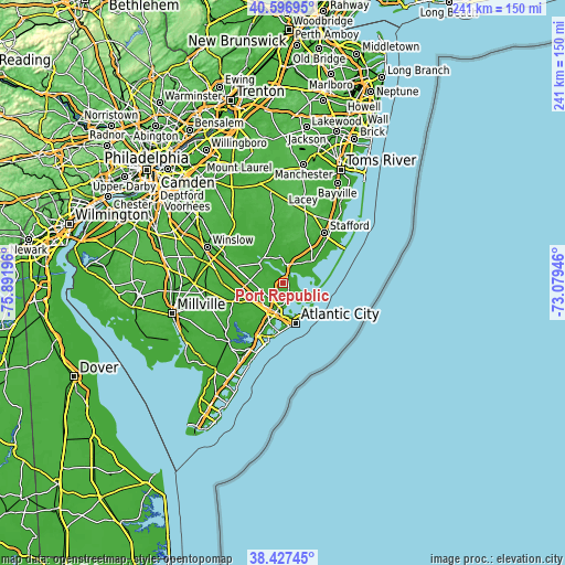 Topographic map of Port Republic