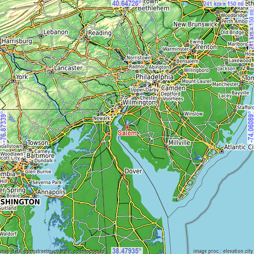 Topographic map of Salem