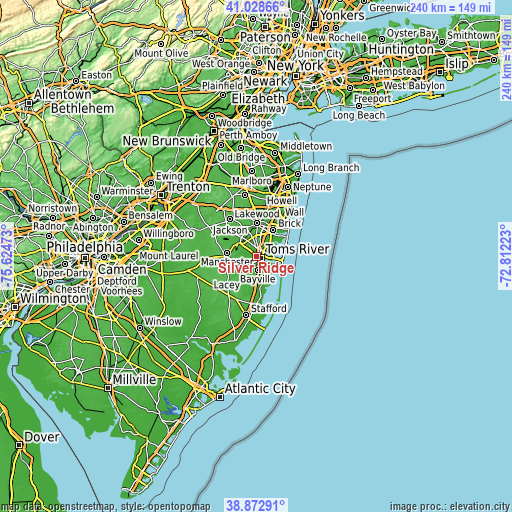 Topographic map of Silver Ridge