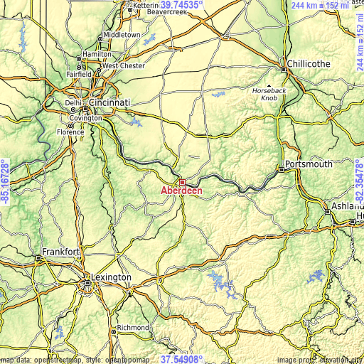 Topographic map of Aberdeen