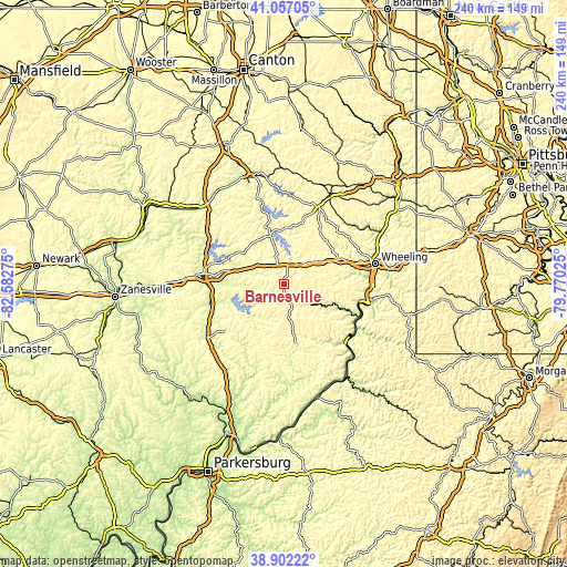 Topographic map of Barnesville