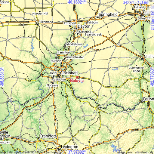 Topographic map of Batavia