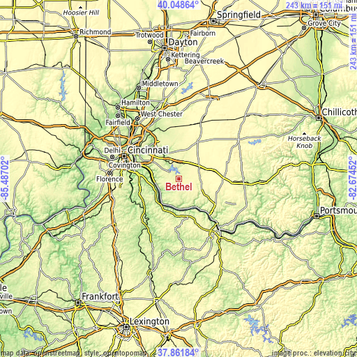 Topographic map of Bethel