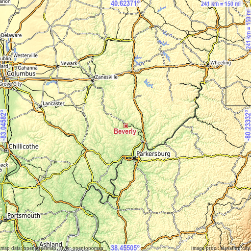 Topographic map of Beverly