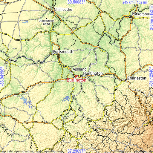 Topographic map of Burlington