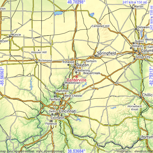 Topographic map of Centerville