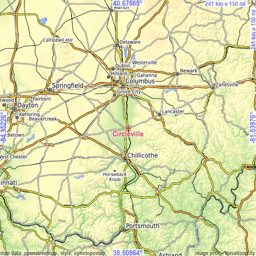 Topographic map of Circleville