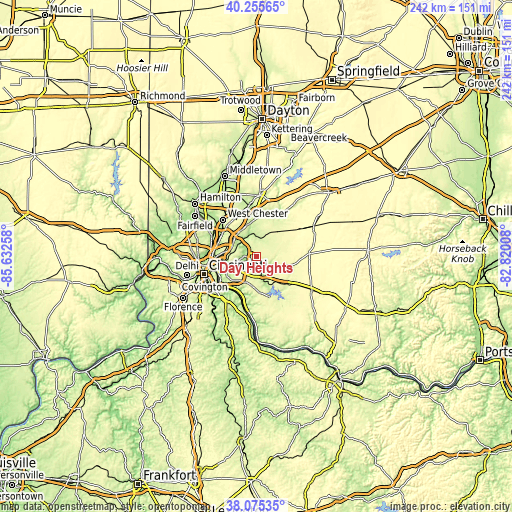 Topographic map of Day Heights