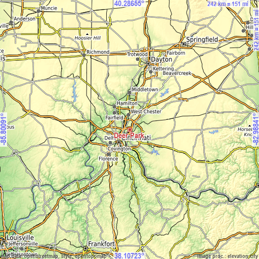 Topographic map of Deer Park