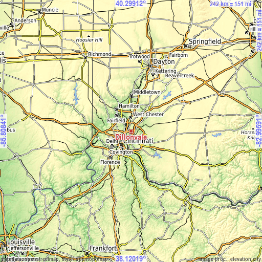 Topographic map of Dillonvale