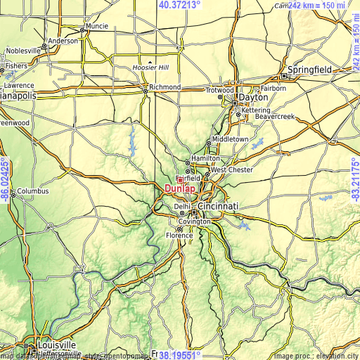 Topographic map of Dunlap