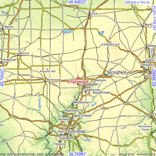 Topographic map of Englewood