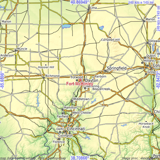 Topographic map of Fort McKinley