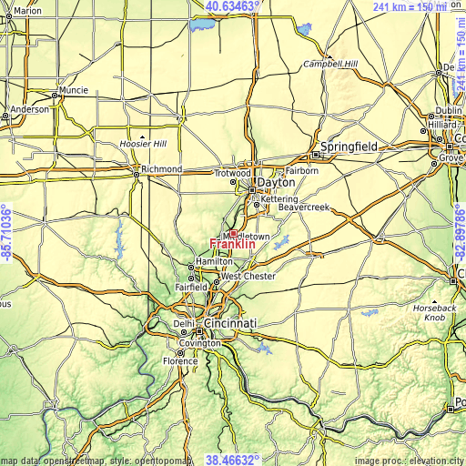 Topographic map of Franklin