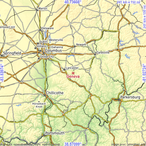 Topographic map of Geneva