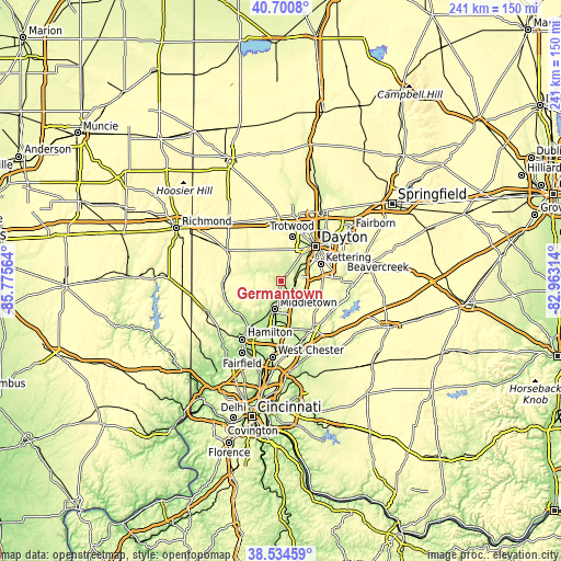 Topographic map of Germantown