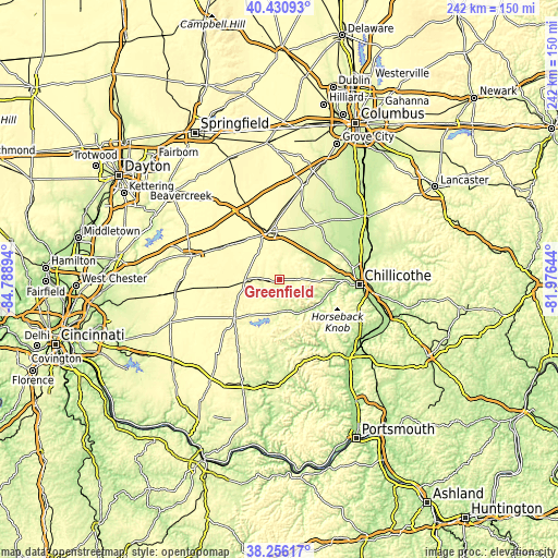 Topographic map of Greenfield