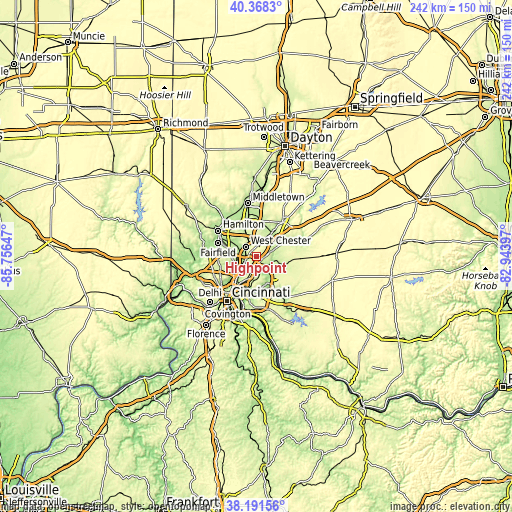 Topographic map of Highpoint