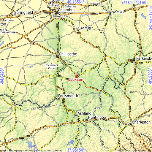 Topographic map of Jackson