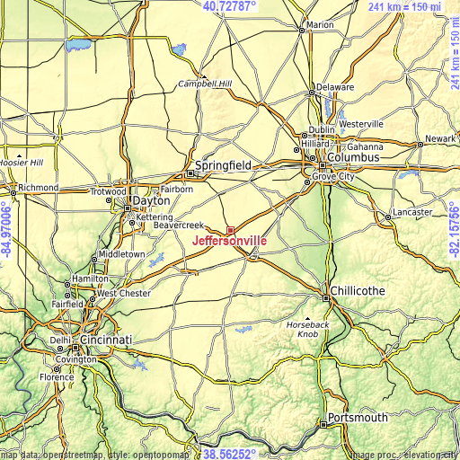 Topographic map of Jeffersonville