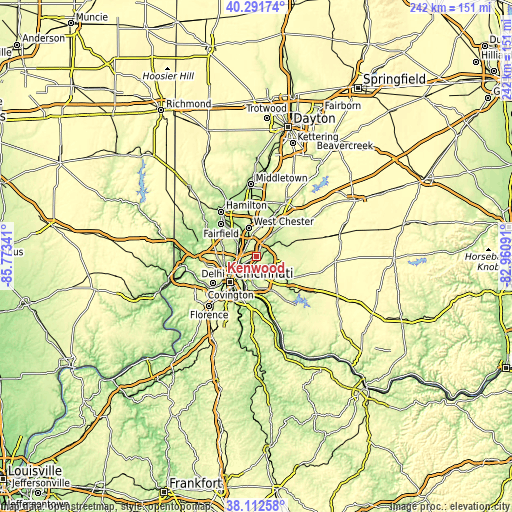 Topographic map of Kenwood