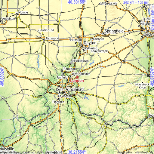 Topographic map of Landen