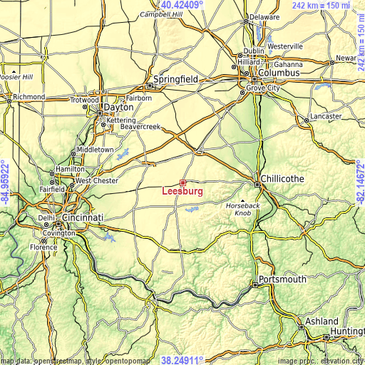 Topographic map of Leesburg