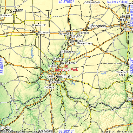 Topographic map of Loveland Park