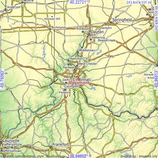Topographic map of Mariemont