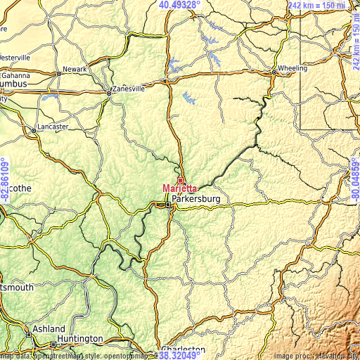 Topographic map of Marietta