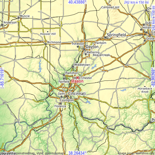 Topographic map of Mason