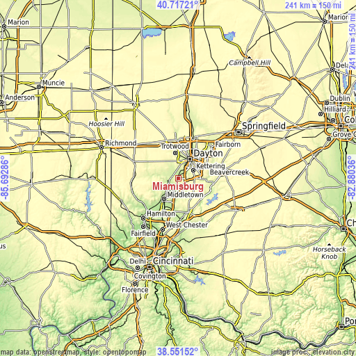 Topographic map of Miamisburg