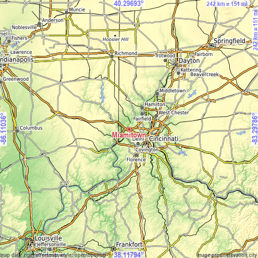 Topographic map of Miamitown