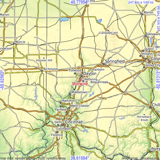 Topographic map of Moraine