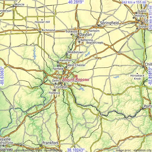 Topographic map of Mount Repose