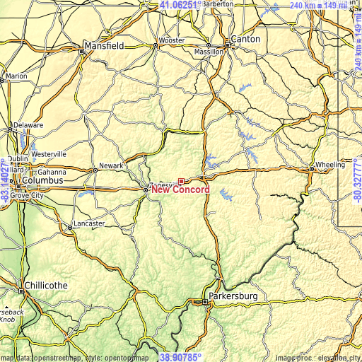 Topographic map of New Concord