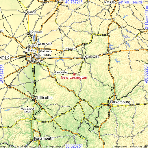 Topographic map of New Lexington