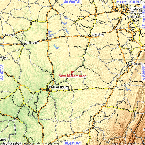 Topographic map of New Matamoras