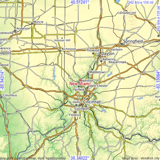 Topographic map of New Miami