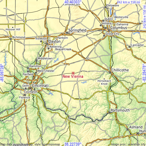 Topographic map of New Vienna