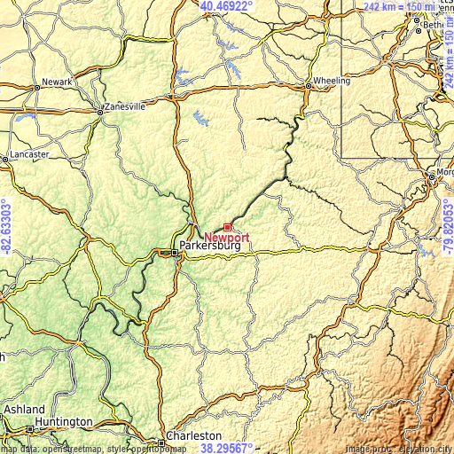 Topographic map of Newport